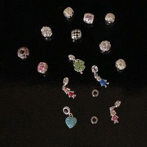 Charm Lot 16 pc Fashion Jewelry Silver Tone